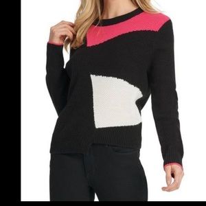 DKNY NEW WITHOUT TAGS DKNY Women's Asymmetrical Colorblocked Sweater size small